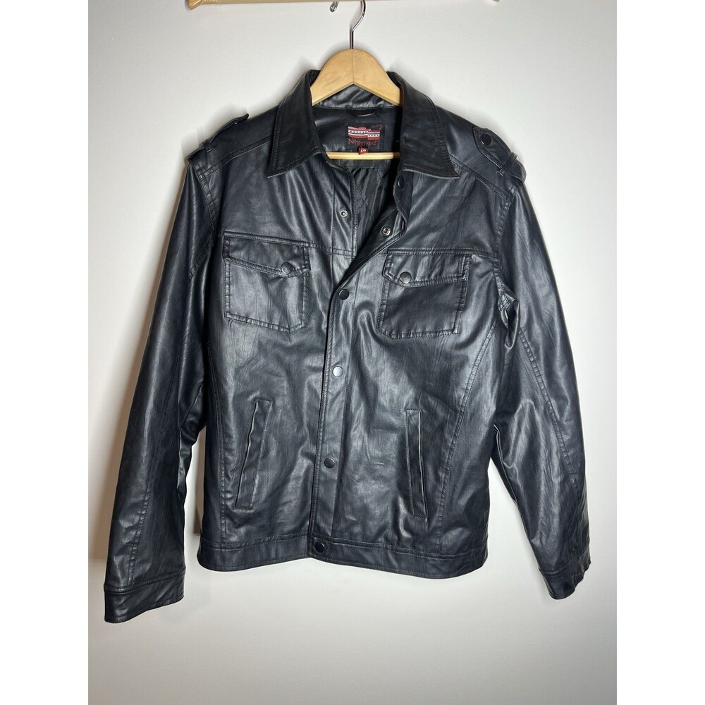 No Retreat Leather Jacket Men’s 3xl Black Full Zip Biker Motorcycle